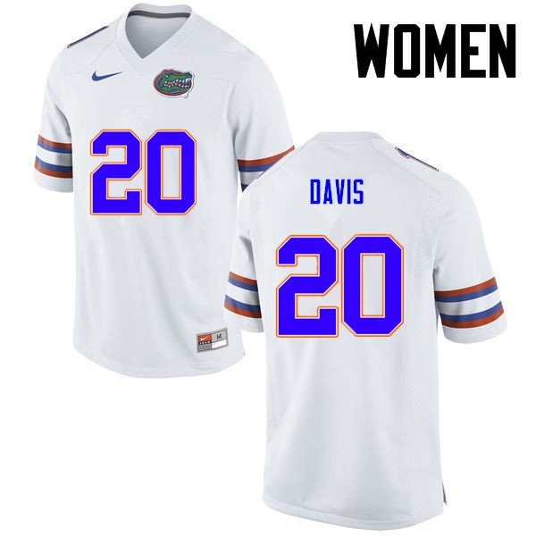 Florida Gators Women #20 Malik Davis College Football White